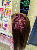 4 inch Flower Alice Band - Burgundy