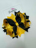 4.5 Inch Ring Bow Bobble - Black & Yellow Gold