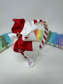 4 inch Flower Alice Band - Red & White