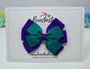 3.25 Inch Flat Bow - Jade Green & Purple