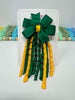 3 Inch Pinwheel Corker Bow - Forest Green & Yellow Gold