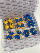 School Bundle - Matching Pairs - Clips & Bobbles - Royal Blue & Yellow Gold