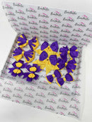 School Bundle - 10 Items - Matching Pairs - Purple & Yellow Gold - Clips