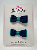 1.75 Inch Bow - Navy & Jade Green - 2 Pack