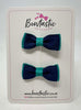1.75 Inch Bow - Navy & Jade Green - 2 Pack