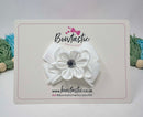 3 inch Flower Bow - White
