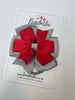 4 Inch Pinwheel Bow Bobble - Red & Silver