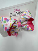 3.5 Inch Double Ribbon Bow - Celebration Balloon Print