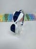 4 inch Flat Bow Alice Band - Navy & White