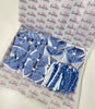 School Bundle - 5 Matching Pairs - Clips & Bobbles - Royal Blue & White Gingham