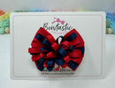 3 inch Loop Bow - Red & Navy