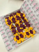 School Bundle - Matching Pairs - Bobbles - Burgundy & Yellow Gold