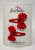 2 Inch Bow Snap Clip - Hot Red - 2 Pack