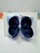5 Inch Double Ribbon Bow - Navy & Bluebell