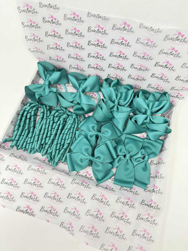 School Bundle - 5 Matching Pairs - Clips & Bobbles - Jade Green
