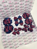 School Bundle - Matching Pairs - Clips & Bobble - Burgundy & Navy