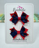 2 Inch Bows - Red & Navy - 2 Pack