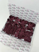 School Bundle - 5 Matching Pairs - Clips & Bobbles - Burgundy