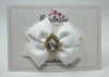 3.5 Inch Glitter Gem Bow - White