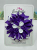 4 Inch Flower Bow - Purple & White