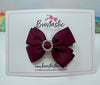 3 Inch Butterfly Gem Bow - Burgundy