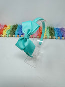 3.5 Inch Bow Alice Band - Aqua