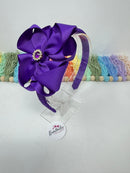 4 inch Flower Alice Band - Purple