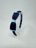 3 Inch Flat Bow Alice Band - Navy & Light Blue
