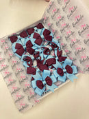 School Bundle - Matching Pairs - Bobbles - Burgundy & Blue Topaz