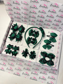 School Bundle - Matching Pairs - Clips & Alice Band - Forest Green & Black