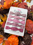 Bow Set - Autumn - 2.75 Inch Bows - Victorian Rose, Rosy Mauve, Wild Rose, Quartz & Antique Mauve - 10 Pack