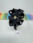 4 inch Flower Alice Band - Black