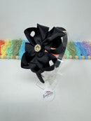4 inch Flower Alice Band - Black