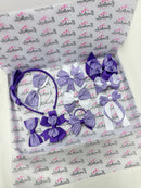 School Surprise Bundle - Clips & Bobbles - Purple Gingham - 10 Items