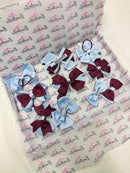 School Bundle - 10 Items - Matching Pairs - Clips & Bobbles - Burgundy & Bluebell