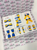 School Bundle - Matching Pairs - Clips - Royal Blue & Yellow Gold