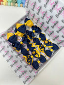 School Bundle - 3 Inch Bows - Clips & Bobbles - Navy & Yellow Gold