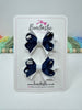 2 Inch Bows - Navy & White - 2 Pack