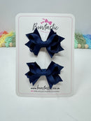 2 Inch Bows - Navy - 2 Pack