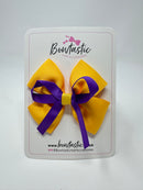 3.5 Inch Flat Bow - Purple & Yellow Gold