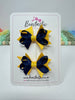 2 Inch Bows - Black & Yellow Gold - 2 Pack