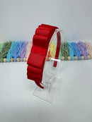 4 Inch Layer Ribbon Alice Band - Red