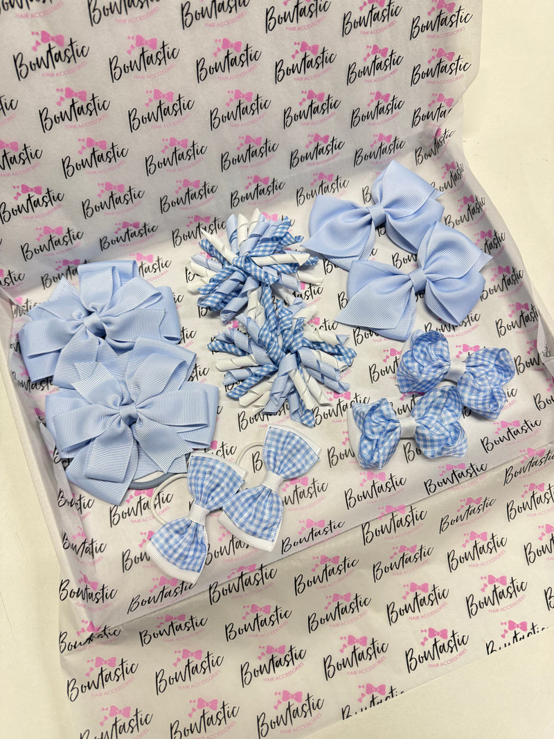 End of Line School Bundle - Matching Pairs - Bluebell & Blue Gingham