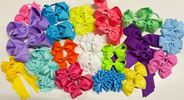 Surprise Bundle - Matching Pairs - Medium Bow/Bobbles Pairs - 10 Pack - Bright Colours