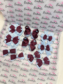 School Bundle - 5 Matching Pairs - Clips & Bobbles - Burgundy & Bluebell
