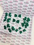 School Bundle - 5 Matching Pairs - Clips & Bobbles - Forest Green & White