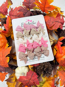 Autumn Bundle - 2.5 Inch Flat Bow Style 2 - Natural, Quartz, Tan, Fantasy Rose & Sideshow Rose - 10 Pack