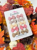 Autumn Bundle - 2 Inch Flat Bow Style 2 - Dusty Rose, Nude, Vanilla, Latte & Sweet Nectar - 10 Pack