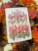Autumn Bundle - 2.5 Inch Flat Bow Style 2 - Sweet Nectar, Vanilla, Latte, Nude & Dusty Rose - 10 Pack