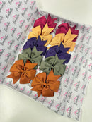Autumn Bundle - 4 Inch Pinwheel Bow Bundle - Clips - Old Gold, Beauty, Deep Sage, Copper & Plum